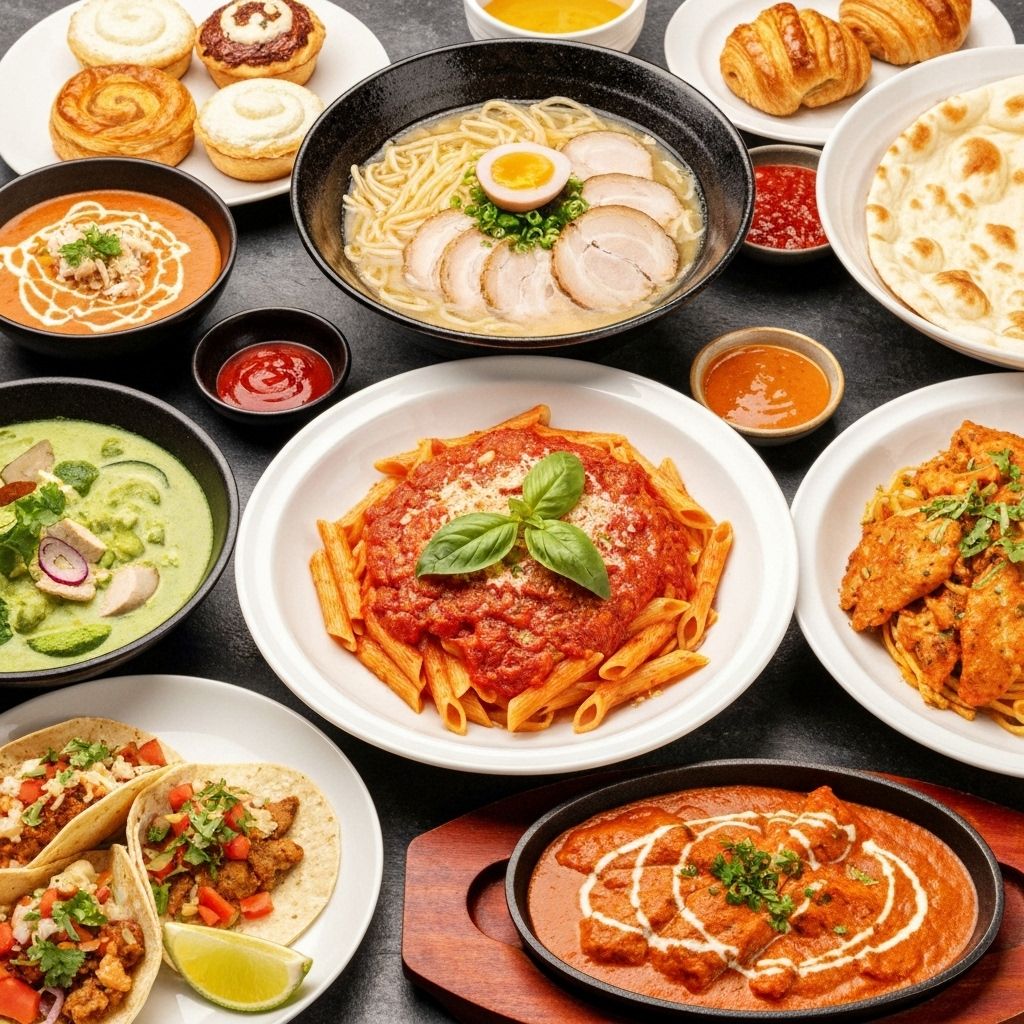 Global food database with diverse cuisines