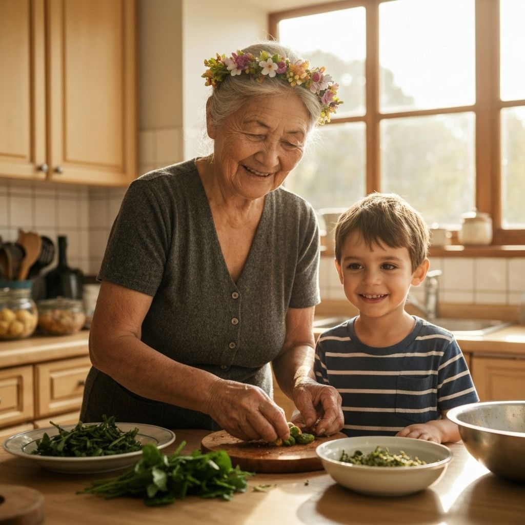 Intergenerational teaching of traditional food preparation