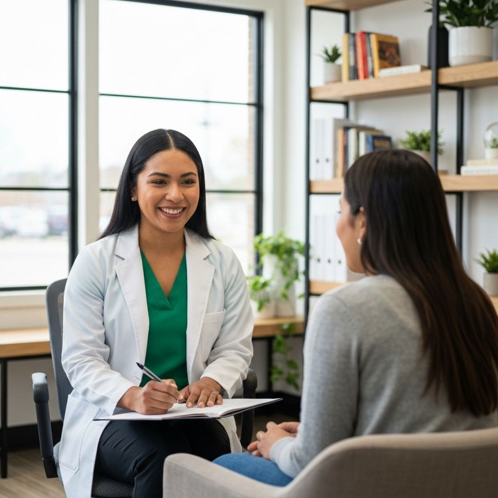Latina nutritionist consulting with client